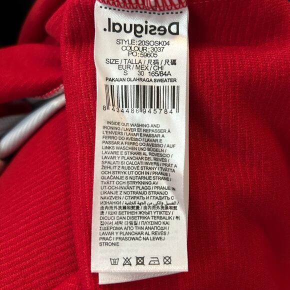 DESIGUAL NWT Sweat Rib Olympia Red Love Top Size US XS - Picture 8 of 12